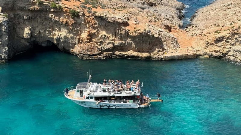 Comino Blue Lagoon & Crystal Lagoon - 3 Bay Cruise - The Real Value: Smaller Boat, More Water Time
