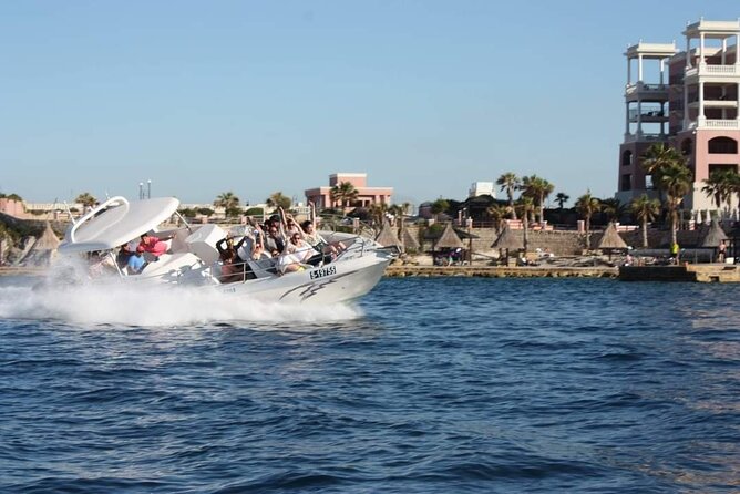 Comino, The Blue Lagoon & Caves Powerboat from St Julian's - Meeting at Sun & Fun Water Sports and getting set for speed