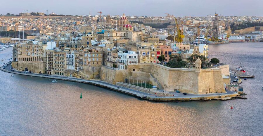 From Sliema: Cruise Around Malta's Harbours & Creeks - Valletta from the water: St Andrew’s Bastions, Vendôme Bastion, and Fort St Elmo