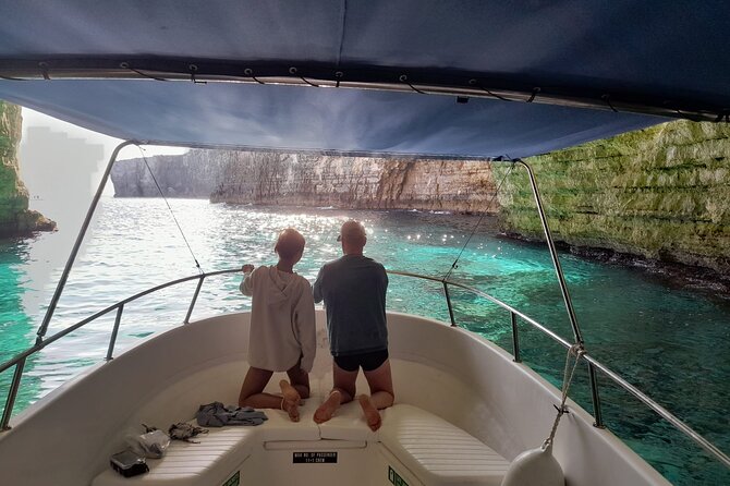 Full Day Private Boat Charters Malta: Blue Lagoon, Comino & Gozo - Gozo transition: Hondoq Bay and Halfa Rock by Qala