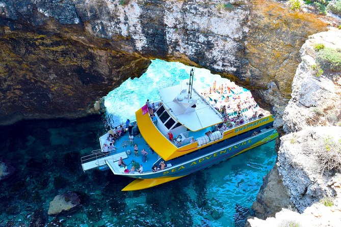 Gozo & Comino Islands, Blue Lagoon & Seacaves Tour - Blue Lagoon stop: swimming, slides, and the real timing