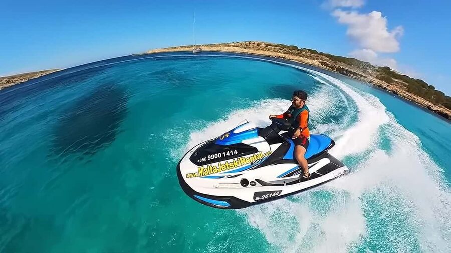 Malta 30 Minutes Jet Ski Rental / Hire - 2024 Yamaha VX - Safety briefing, life jackets, and reef-aware GPS