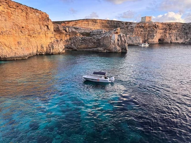 Malta: Blue Lagoon, Caves, Comino & Gozo Private Boat Trip - Santa Marija Caves: Blue Reflections You Can See Up Close