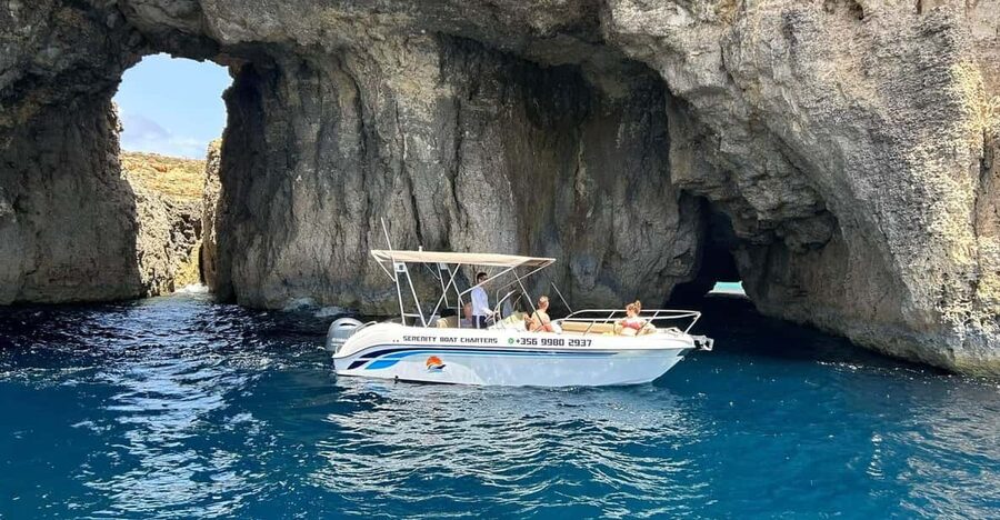 Malta:Gozo,Comino,Crystal/BlueLagoon&Caves Private Boat trip - Blue Lagoon and Crystal Lagoon: Two Water Stops, Two Moods