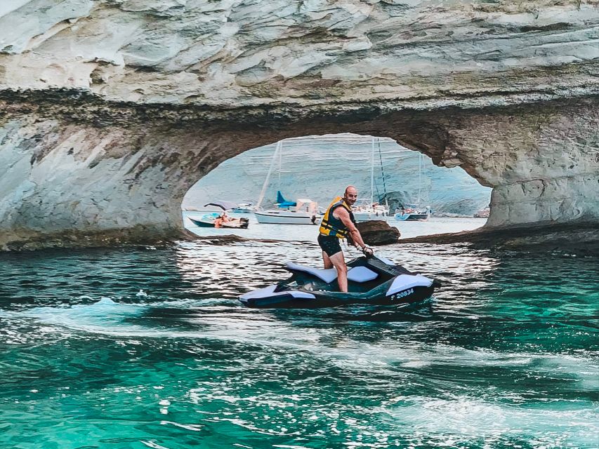 Malta: Private Jet Ski Experience - Saint Thomas Bay: briefing, possible dolphin sightings, and the fun part that moves fast