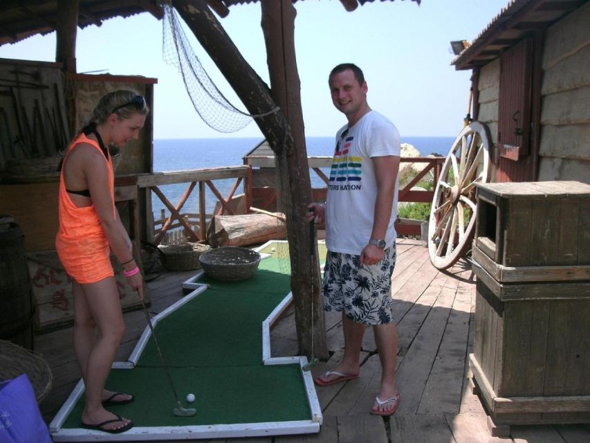 Mellieha: Popeye Village Entry Ticket - Anchor Bay water fun in summer (June–October): inflatables, splash pool, and sunbeds