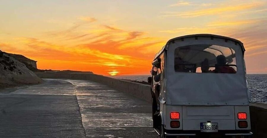 Sunset Tuk Tuk Tour in Gozo & Blue Lagoon (Comino) - Comino First: Blue Lagoon Swim Stop and Comino Caves Views